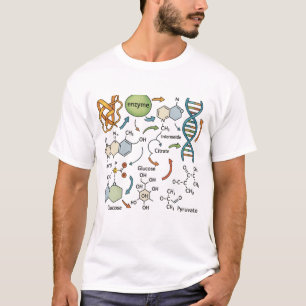 Camiseta Ilustração de Bioquímica com Estrutura Molecular