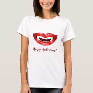 Camiseta Ilustração de boca de vampiro e texto de Dia das B