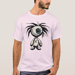 Camiseta Ilustração de boneca vodu creepy cute