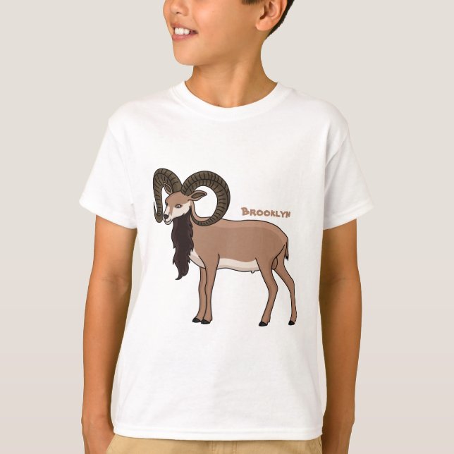 Camiseta Ilustração de cabra Mouflon (Frente)