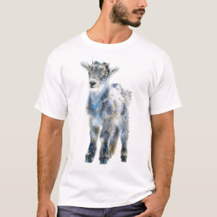 Camiseta Ilustração de Cabrito de Cabra da Montanha Iridesc