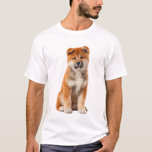 Camiseta Ilustração de Cachorrinho Akita Vermelho Fofinho p