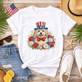 Camiseta Ilustração de Cachorrinho Americana