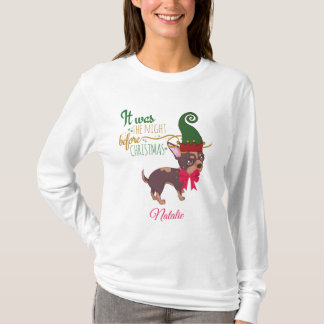 Camiseta Ilustração de cachorrinho de Natal