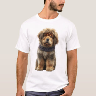 Camiseta Ilustração de Cachorrinho de Tibetan Mastiff Fofo