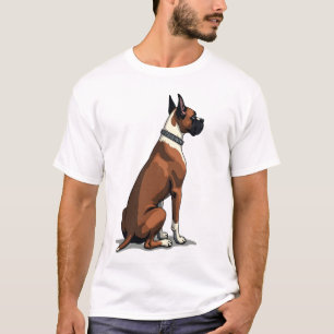 Camiseta Ilustração de cachorro boxer vintage por trás marr