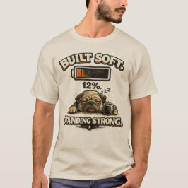 Camiseta Ilustração de Cachorro com Bateria Fraca