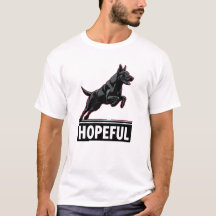 Ilustração de Cachorro Esperançosa Camisa-T Mascul