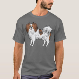 Camiseta Ilustração de cachorro feliz adorável Phalène Sabl