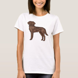 Camiseta Ilustração de Cachorro Labrador Retriever Chocolat