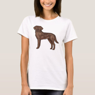 Camiseta Ilustração de Cachorro Labrador Retriever Chocolat
