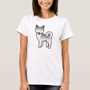 Camiseta Ilustração De Cachorro Malamuto Do Alasca Branco E