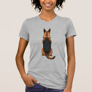 Camiseta Ilustração de Cachorro Pastor Alemão Antigo Vista 