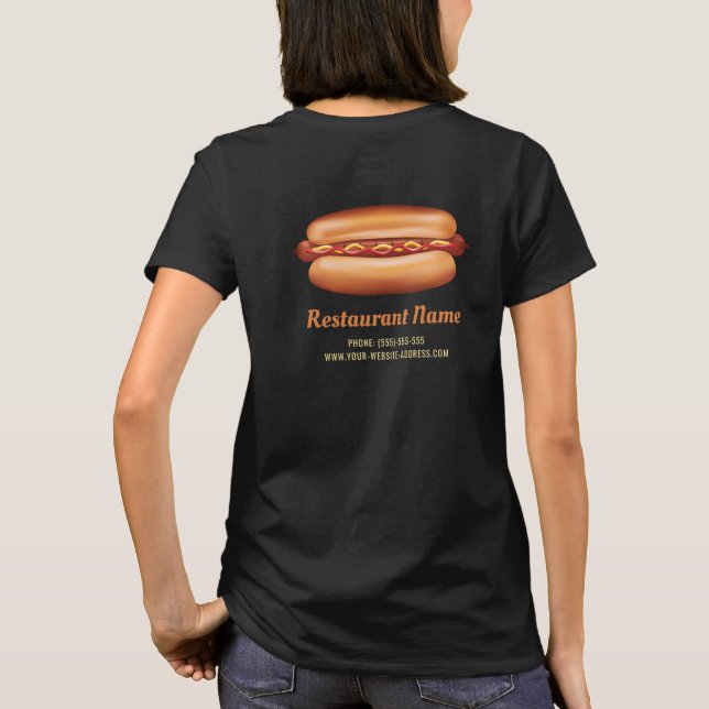 Camiseta Ilustração de Cachorro Quente Personalizável para  (Verso)