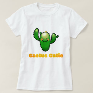 Camiseta Ilustração de Cactus Sorridente Fofo