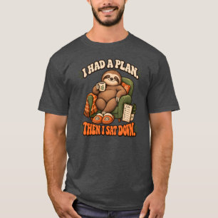 Camiseta Ilustração de Café de Preguiça Divertida