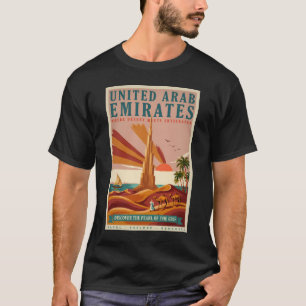 Camiseta Ilustração de Camelo dos Emirados Árabes Unidos Bu
