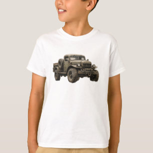 Camiseta Ilustração de Caminhão Militar Off-Road Vintage