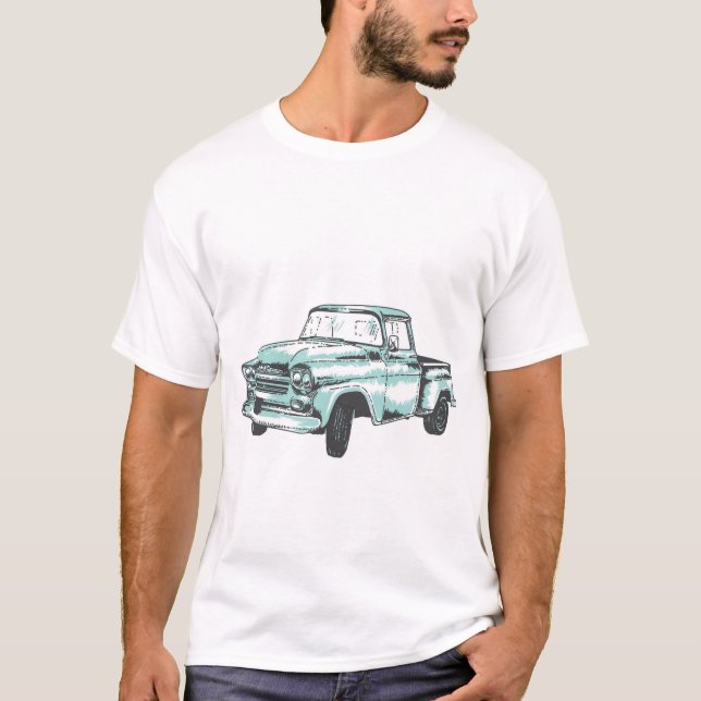 Camiseta Ilustração de Caminhão Vintage (Frente)