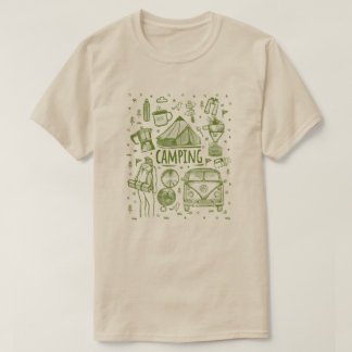 Camiseta Ilustração de Camping no Exterior