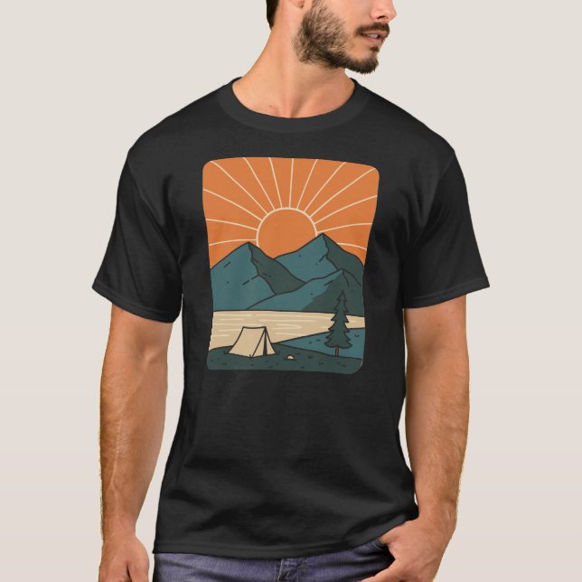 Camiseta Ilustração de campo ao ar livre (Frente)