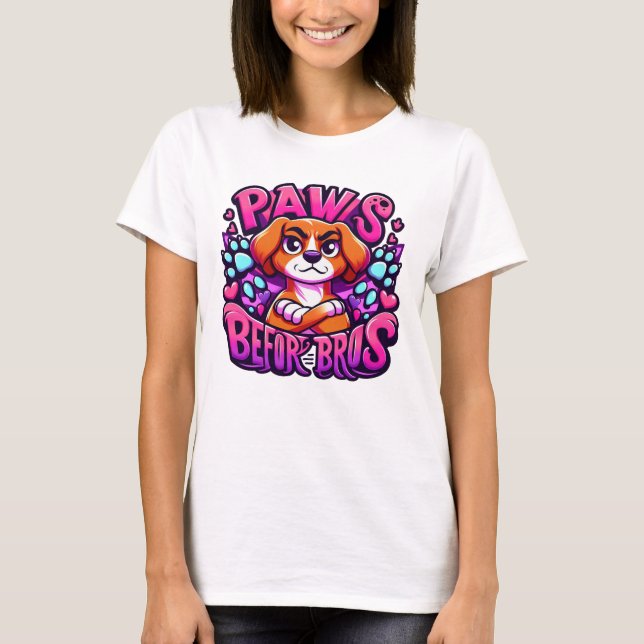 Camiseta Ilustração de cão bonito promovendo amor para anim (Frente)