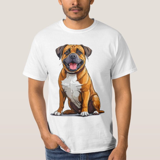 Camiseta Ilustração de cão boxer, presente para amantes de  (Frente)