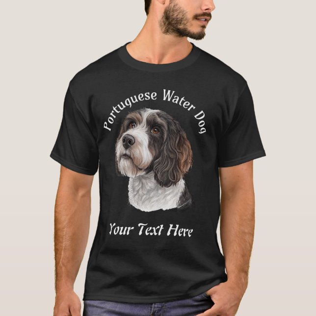 Camiseta Ilustração de Cão de Água em Português Personalizá (Frente)