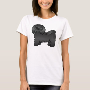 Camiseta Ilustração de Cão de Cartoon Bonito em Havanês