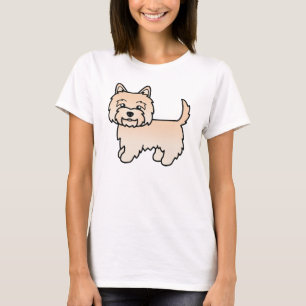 Camiseta Ilustração de Cão de Cartoon Cream Cairn Terrier