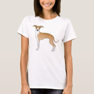 Camiseta Ilustração De Cão De Greyhound Italiano Com Fawn E