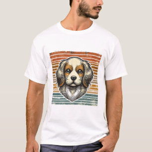 Camiseta "Ilustração de Cão de Vintagem Retroativa Presen