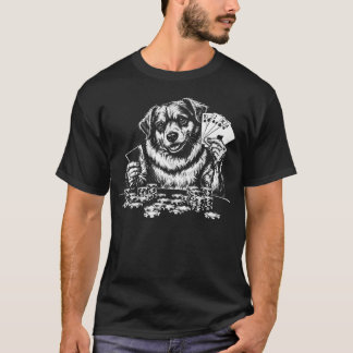 Camiseta Ilustração de Cão Jogando Poker Apostador de Cassi