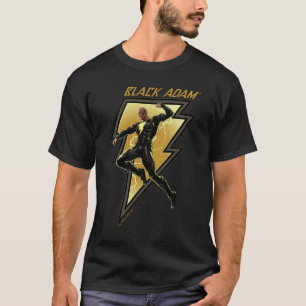 Camiseta Ilustração de Caractere de Raio de Adão Negro