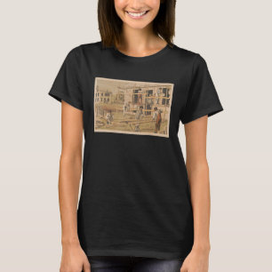 Camiseta Ilustração de Carpintaria de Casa Antiga 1874