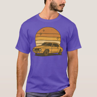 Camiseta Ilustração de carro vintage pôr do sol retrô menin