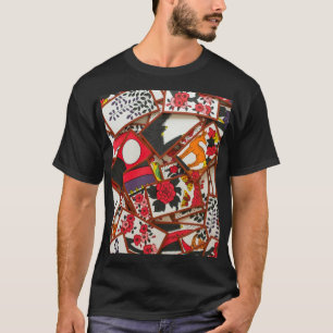 Camiseta Ilustração de Cartões de Reprodução Japoneses