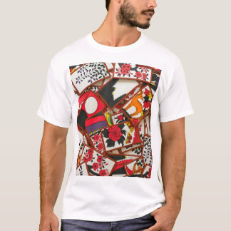 Camiseta Ilustração de Cartões de Reprodução Japoneses (Vár