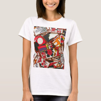 Camiseta Ilustração de Cartões de Reprodução Japoneses (Vár