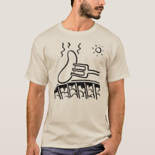 Camiseta Ilustração de Cartoon de Churrasco Externo