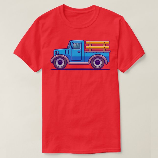 Camiseta Ilustração de Cartoon de Fazenda de Carros (Frente do Design)