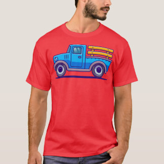 Camiseta Ilustração de Cartoon de Fazenda de Carros