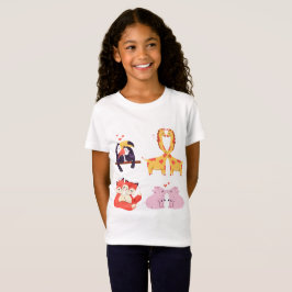 Camiseta Ilustração de casal de animais fofos no Dia dos Na