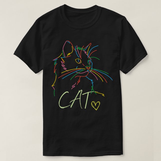 Camiseta Ilustração de Cat 1 (Frente do Design)