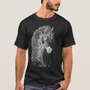 Camiseta Ilustração de cavalo para cavalo de equitação