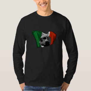 Camiseta Ilustração de Caveira com Bandeira da Itália Desi