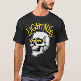Camiseta Ilustração de Caveira com streetwear de Relâmpago