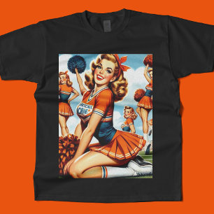 Camiseta Ilustração de Cheerleaderes Vintage
