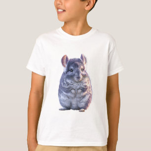 Camiseta Ilustração de Chinchila Fofa e Felpuda para Crianç