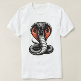 Camiseta Ilustração de Cobra Feroz com Design de Poder Ousa